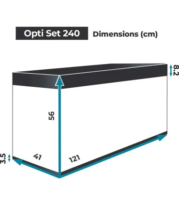 AquaEl Opti Set 240 Grey 2.0 - akvárium szett 121x41x131 cm (240 liter) - szürke - BÚTORRAL