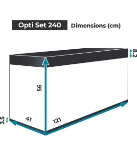 AquaEl Opti Set 240 White 2.0 - akvárium szett 121x41x131 cm (240 liter) - fehér - BÚTORRAL