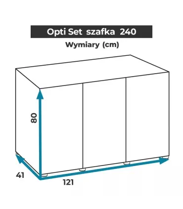 AquaEl Opti Set 240 White Cabinet - univerzális akvárium szekrény 121x41x80 cm - fehér