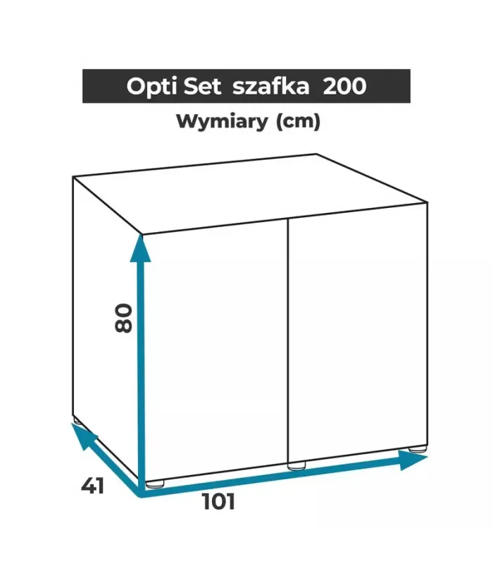 AquaEl Opti Set 200 White Cabinet - univerzális akvárium szekrény 101x41x80 cm - fehér
