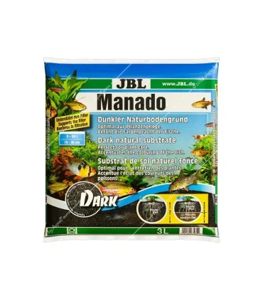 JBL Manado Dark 3 liter - általános akváriumtalaj (fekete)