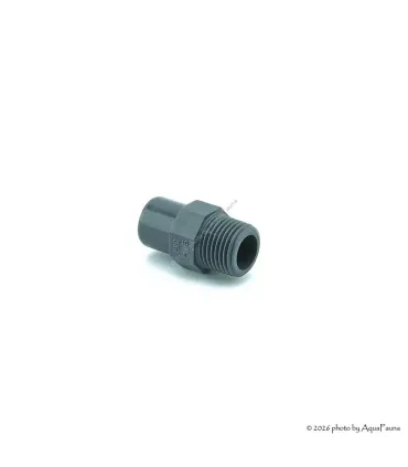 PVC karmantyú 20/16 mm-es csőhöz, 1/2" külső menettel