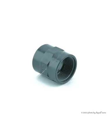 PVC karmantyú 50/40 mm-es csőhöz, 1 1/4" belső menettel