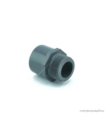 PVC karmantyú 50/40 mm-es csőhöz, 1 1/4" külső menettel