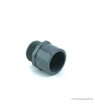 PVC karmantyú 50/40 mm-es csőhöz, 1 1/4" külső menettel