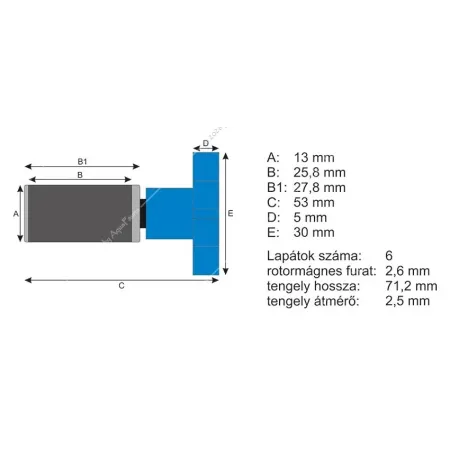Eheim 1046 rotor tengellyel és gumikupakokkal (7644950)