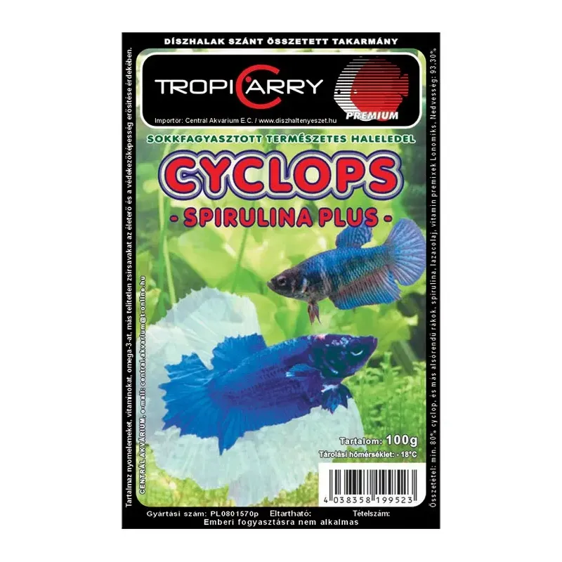 Fagyasztott Cyclops spirulina plusz - 100 g