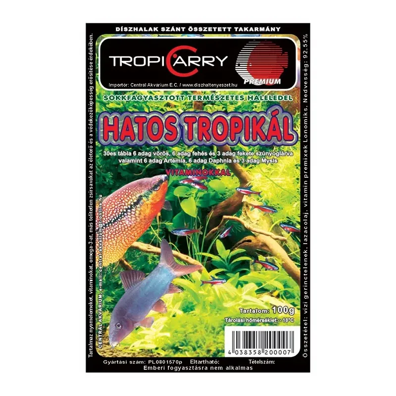Fagyasztott Hatos tropikál - 100 g (vörös-, fehér szúnyoglárva, kagylóhús, cyclops, mysis, artemia)