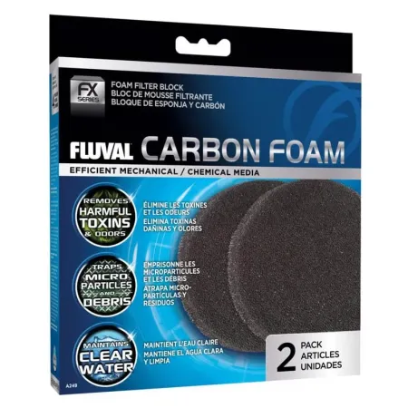 Hagen Fluval FX2/FX4/FX5/FX6 Carbon Foam - külső szűrőhöz aktív szénnel itatott szivacs (2 db)