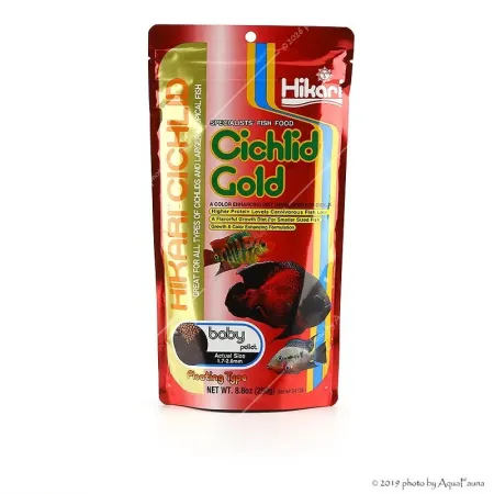 Hikari Cichlid Gold Baby - 250 g (750 ml) - lebegő színfokozó granulátum eleség növendék sügéreknek