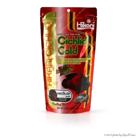 Hikari Cichlid Gold Medium - 250 g (750 ml) - lebegő színfokozó granulátum eleség sügéreknek