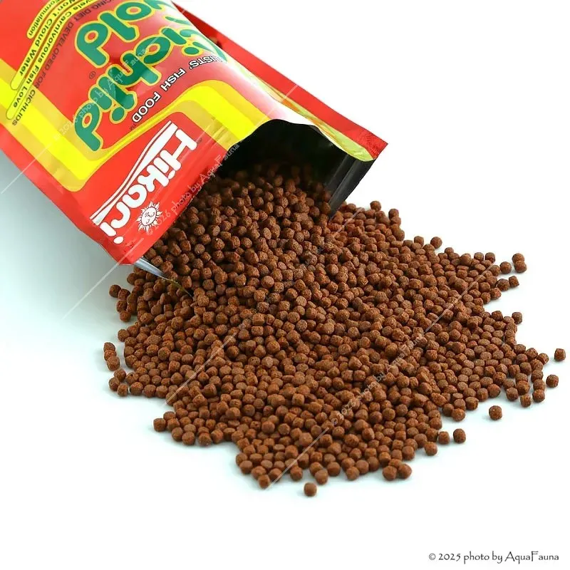 Hikari Cichlid Gold Mini - 250 g (750 ml) - lebegő színfokozó granulátum eleség kistestű sügéreknek