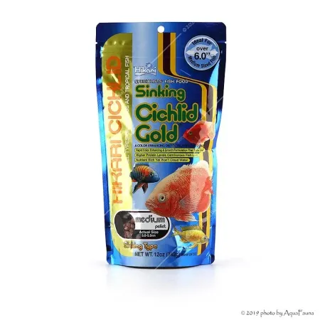 Hikari Cichlid Gold Sinking Medium - 342 g - süllyedő színfokozó granulátum eleség sügéreknek