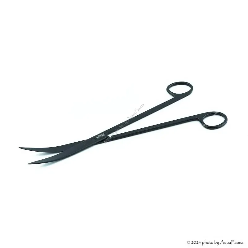 ISTA Water Plant Pro Scissors Matt Black - hajlított végű vízinövény olló - 25 cm - FEKETE